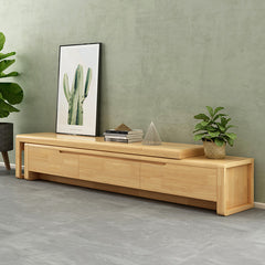 Elegant Natural Brown TV Cabinet - Rubber Wood, Pine Wood & Laminated Finish hglna-1435