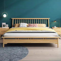 Natural Brown Rubber Wood Bed Frame | Solid Wood Construction hglna-1442