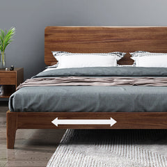 Elegant Bed Frame in Rich Brown Walnut & Pine Wood Finish hglna-1443