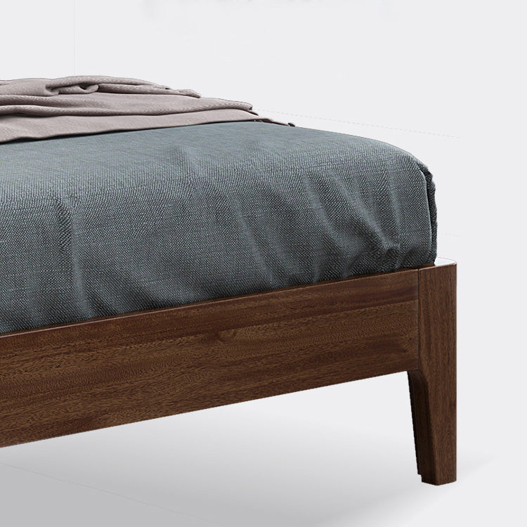 Elegant Bed Frame in Rich Brown Walnut & Pine Wood Finish hglna-1443