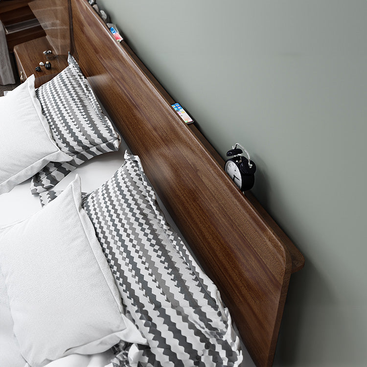 Elegant Bed Frame in Rich Brown Walnut & Pine Wood Finish hglna-1443