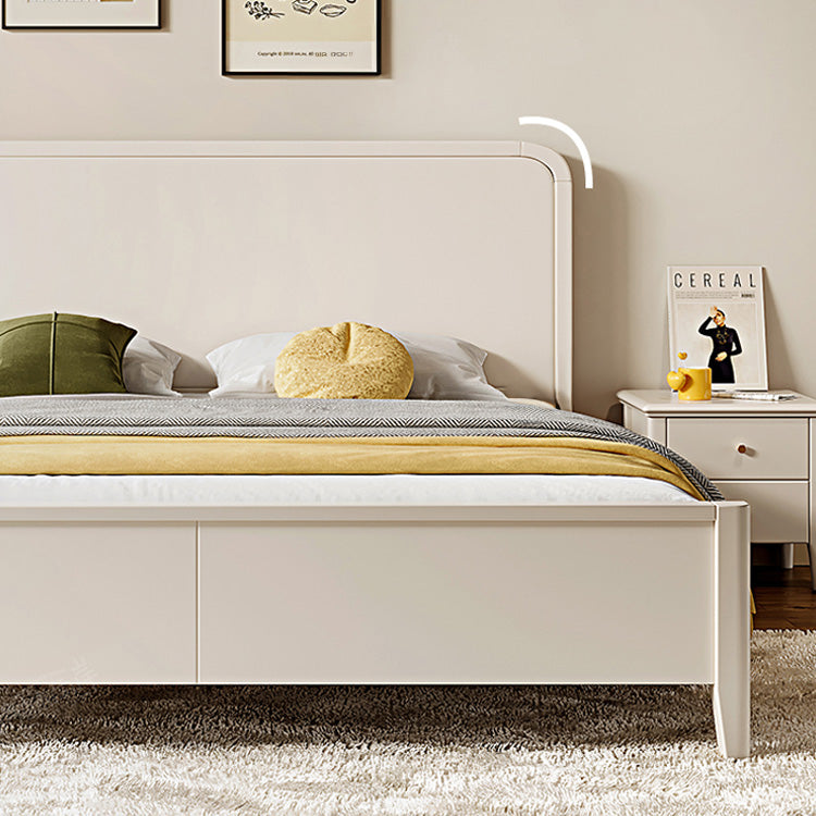 Elegant Beige Rubber Wood Bed Frame - Durable Solid Wood Design hglna-1445