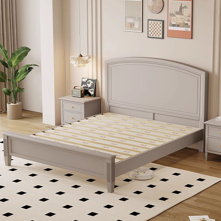 Stylish and Durable Gray Bed Frame Made from High-Quality Rubber Wood and Solid Pine hglna-1446