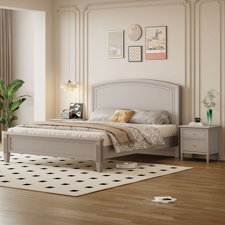 Stylish and Durable Gray Bed Frame Made from High-Quality Rubber Wood and Solid Pine hglna-1446