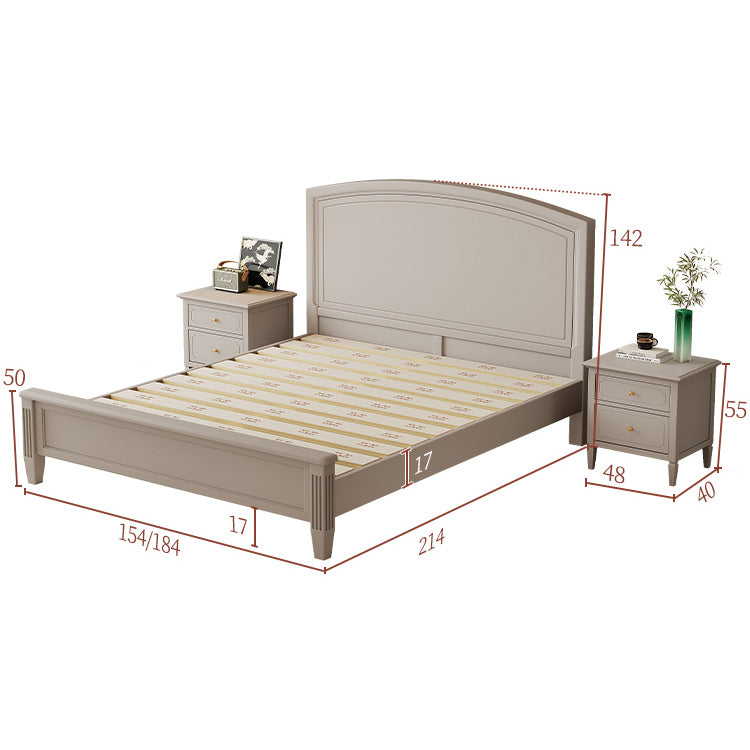 Stylish and Durable Gray Bed Frame Made from High-Quality Rubber Wood and Solid Pine hglna-1446