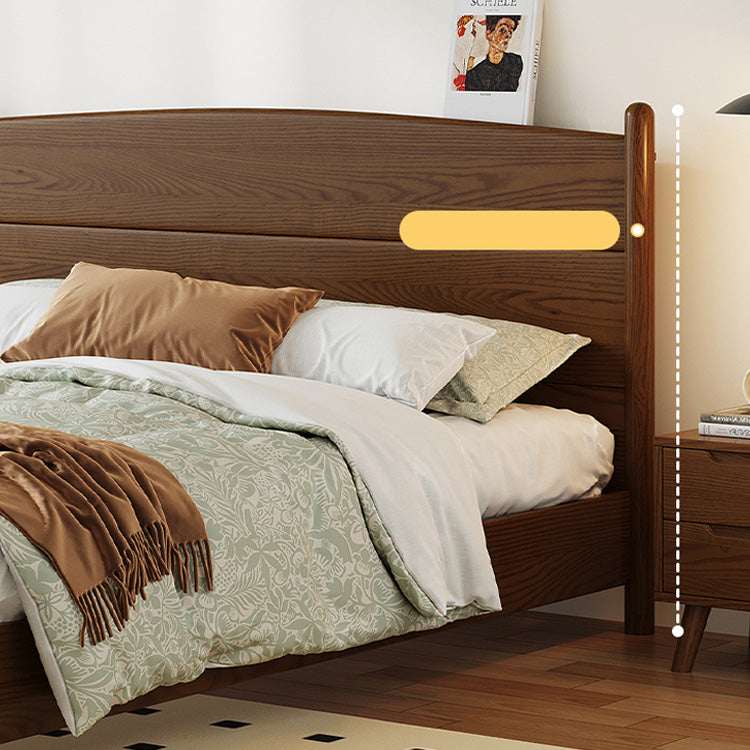 Elegant Solid Brown Ash Pine Wood Bed Frame - Durable & Stylish hglna-1454