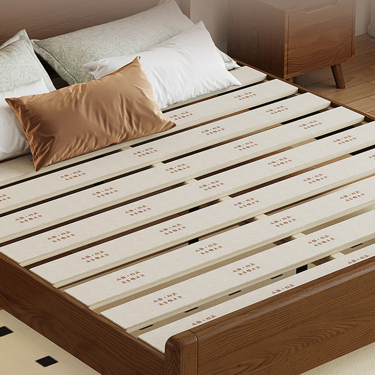 Elegant Solid Brown Ash Pine Wood Bed Frame - Durable & Stylish hglna-1454