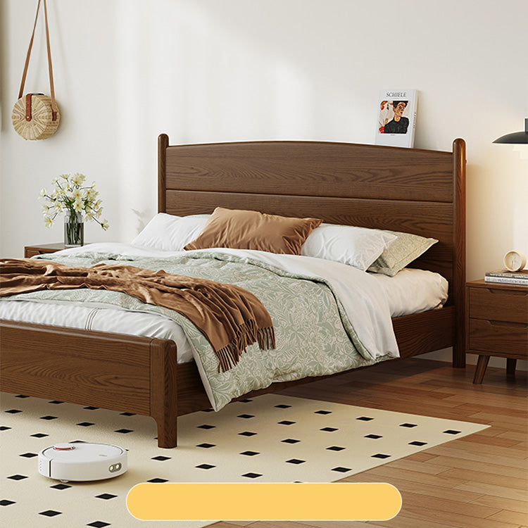 Elegant Solid Brown Ash Pine Wood Bed Frame - Durable & Stylish hglna-1454