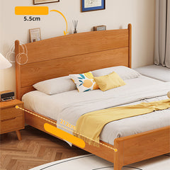 Premium Solid Pine and Ash Wood Bed Frame - Modern Natural Finish hglna-1455