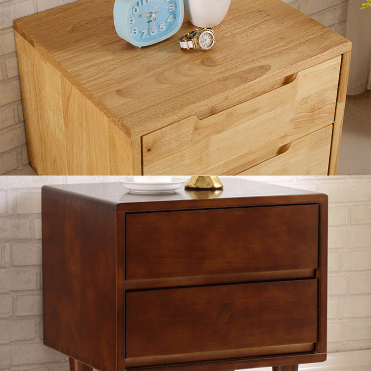 Stylish Natural Brown & White Nightstand - Rubber Wood & Pine Wood Construction hglna-1456