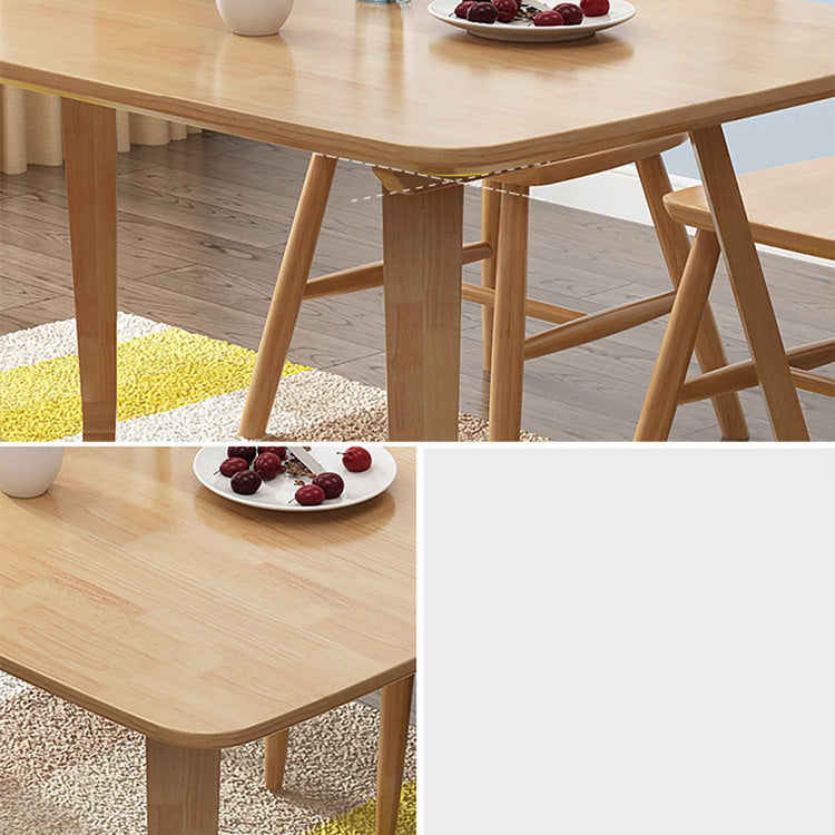 Elegant Natural Brown Rubber Wood Table for Timeless Home Decor hglna-1460