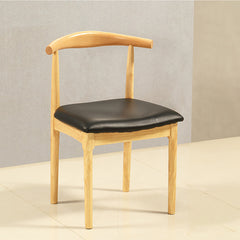 Modern Light Brown Rubber Wood Dining Chair with Cotton-Linen Upholstery Set of 2 hglna-1461