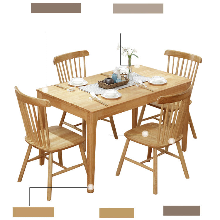 Modern Rectangular Rubber Wood Dining Table for 4-6 person hglna-1464