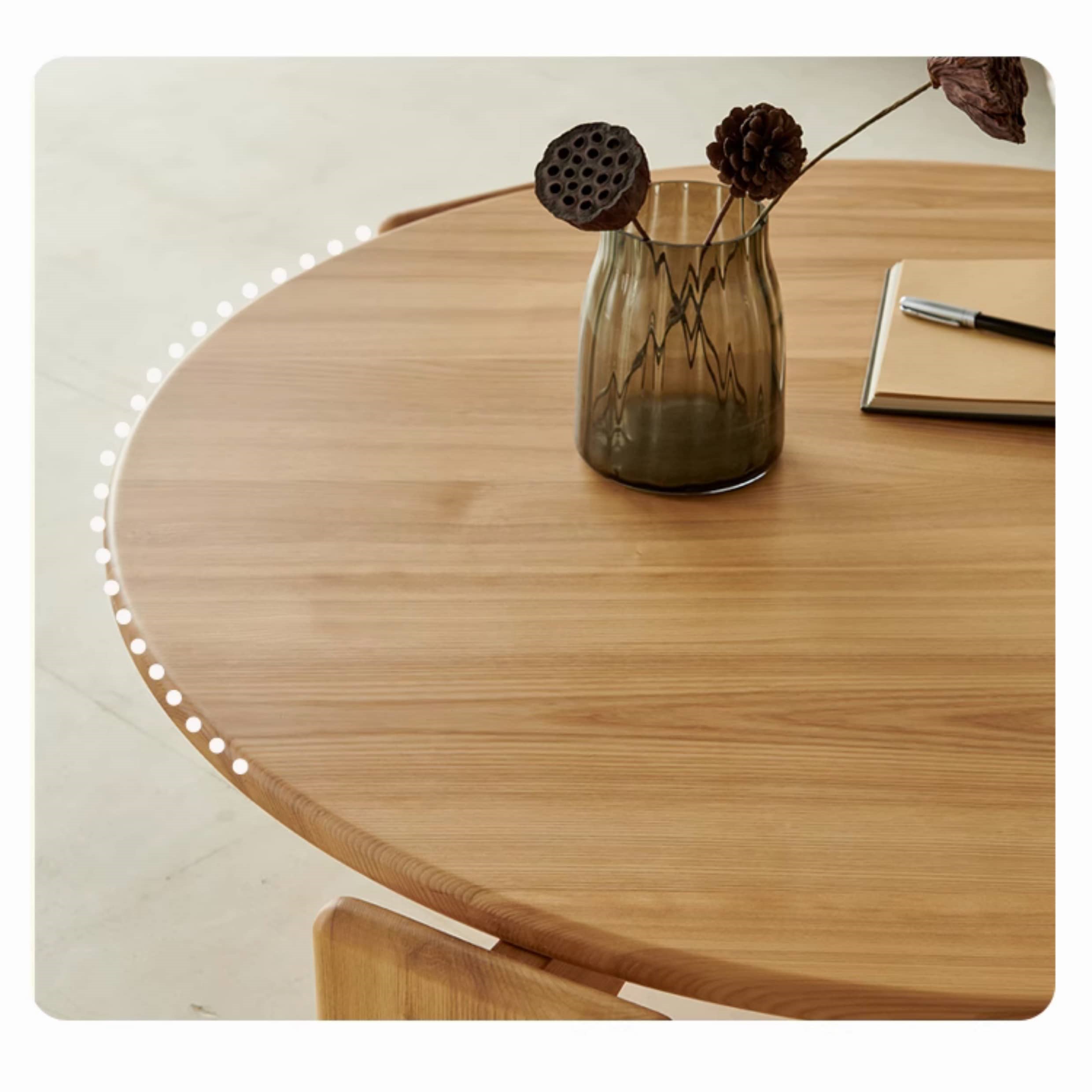 Natural Ash Wood Round Coffee Table Set - Perfect for Modern Livingroom hjhms-1043