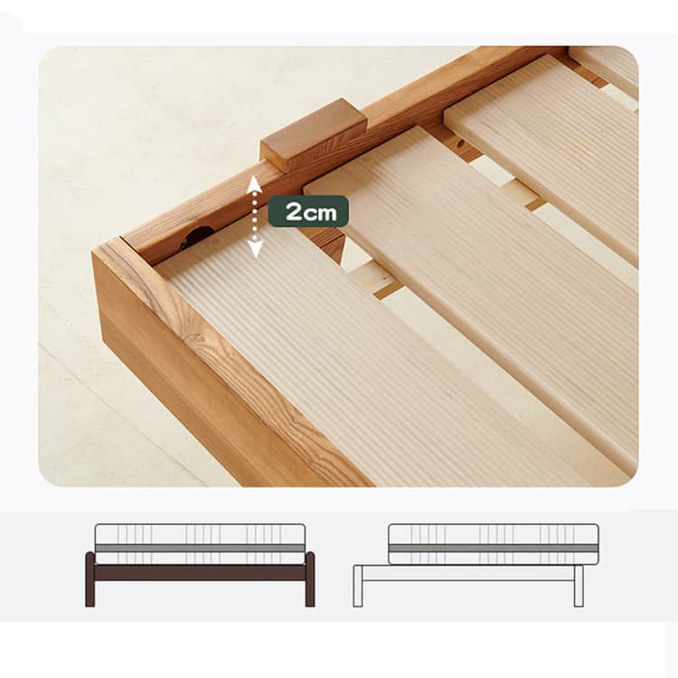 Modern Cal King Ash Wood Bed Frame Sturdy & Durable Design for Your Room Comfort hjhms-1048