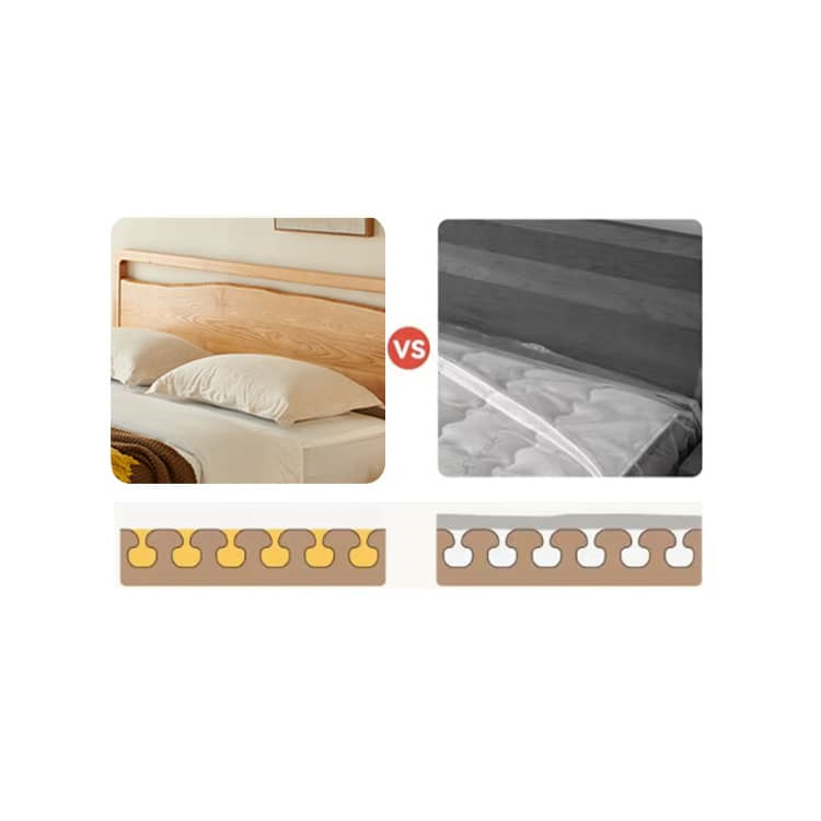 Modern Cal King Ash Wood Bed Frame Sturdy & Durable Design for Your Room Comfort hjhms-1048