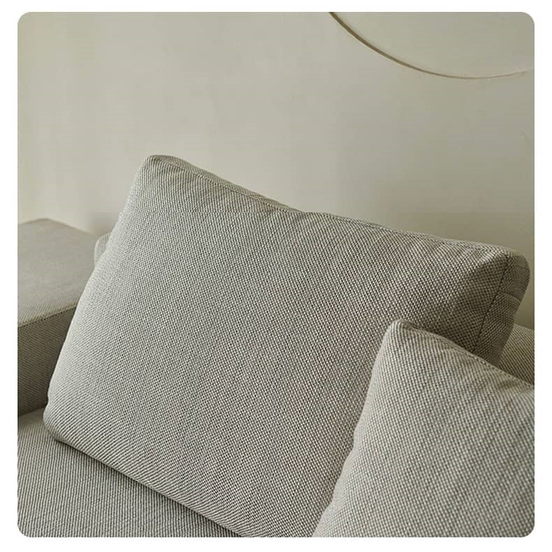 Stylish Gray Sofa with Ash Wood Frame & Wool Cotton-Linen Blend hjhms-1050