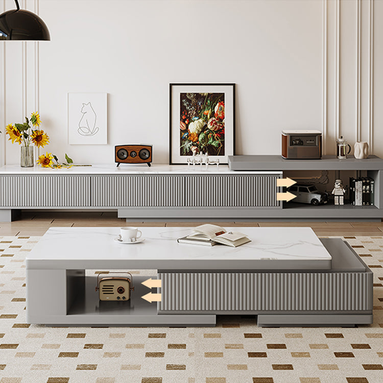 Modern Minimalist Coffee Table with Sintered Stone Top - Stylish Rectangle for Your LIvingroom hjl-1185