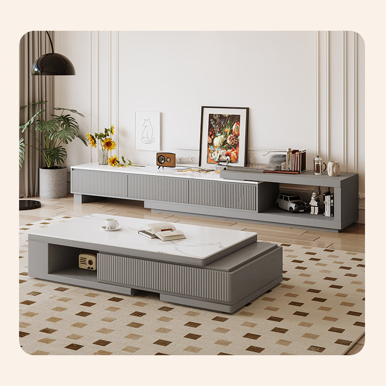 Modern Minimalist Coffee Table with Sintered Stone Top - Stylish Rectangle for Your LIvingroom hjl-1185