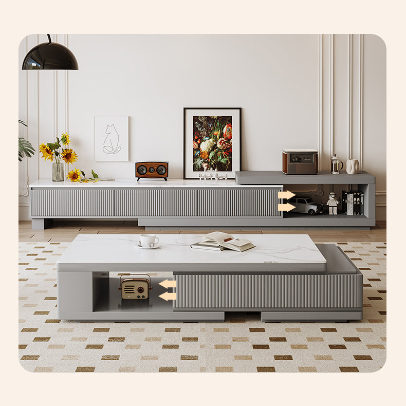 Modern Minimalist Coffee Table with Sintered Stone Top - Stylish Rectangle for Your LIvingroom hjl-1185