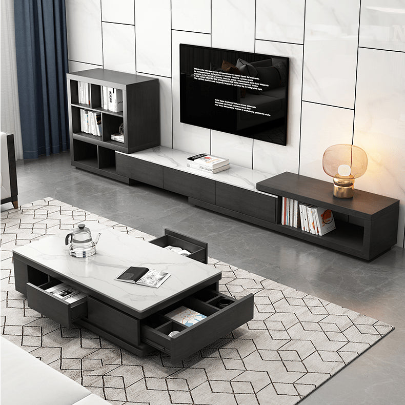 Modern Rectangular Sintered Stone Coffee Table with Storage - Modern Chic Design For LIvingroom hjl-1187