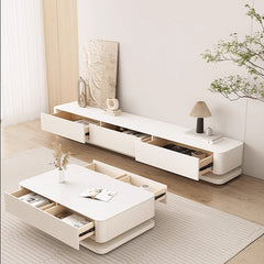 Sintered Stone Coffee Table in Rectangular Shape with Drawers Storage - Modern for Livingroom hjl-1195