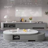 Modern Sintered Stone Coffee Table in Rectangular Shape with Storage - Modern Design with Pine Wood Base hjl-1203