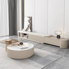 Modern Round Sintered Stone Coffee Table Set - Stylish with Storage for LIvingroom hjl-1209