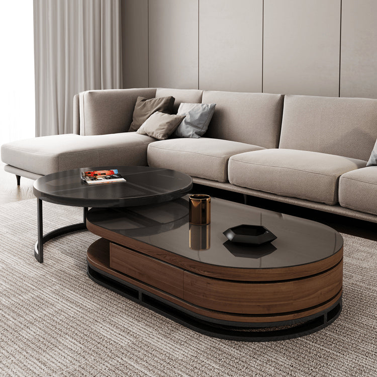 2-Pieces Two-Tone Coffee Table with Storage - Modern Design for Livingroom hjl-1213