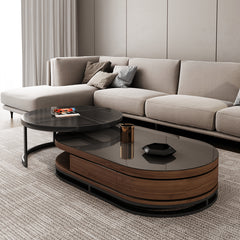 2-Pieces Two-Tone Coffee Table with Storage - Modern Design for Livingroom hjl-1213