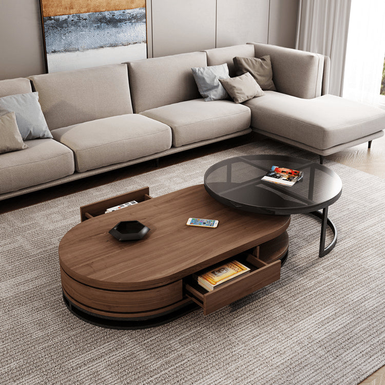 2-Pieces Two-Tone Coffee Table with Storage - Modern Design for Livingroom hjl-1213