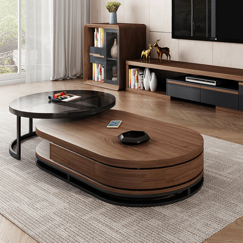 2-Pieces Two-Tone Coffee Table with Storage - Modern Design for Livingroom hjl-1213