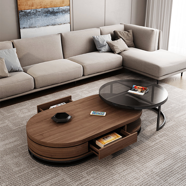 2-Pieces Two-Tone Coffee Table with Storage - Modern Design for Livingroom hjl-1213