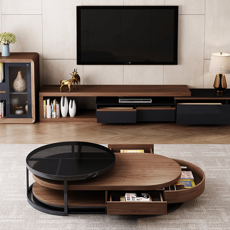 2-Pieces Two-Tone Coffee Table with Storage - Modern Design for Livingroom hjl-1213