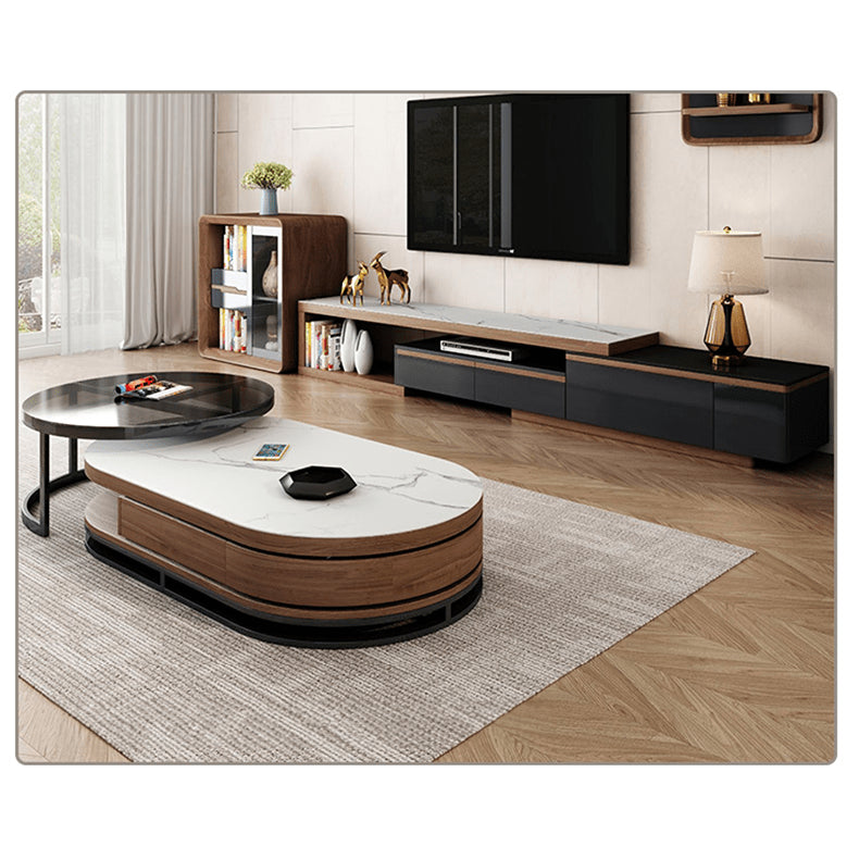 2-Pieces Two-Tone Coffee Table with Storage - Modern Design for Livingroom hjl-1213