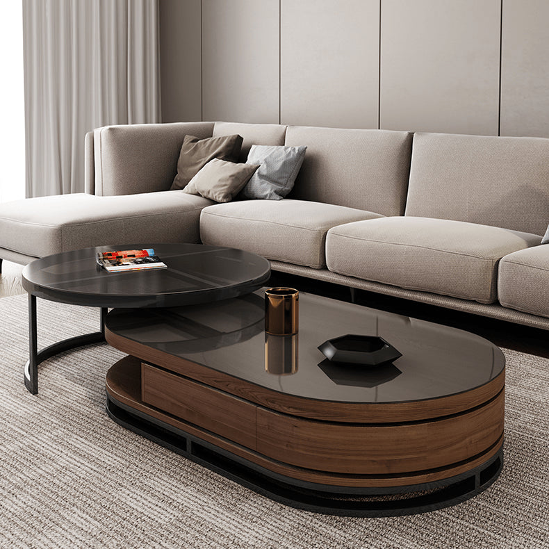 2-Pieces Two-Tone Coffee Table with Storage - Modern Design for Livingroom hjl-1213