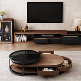 Stylish Brown-Black TV Cabinet for Modern Living Rooms hjl-1214