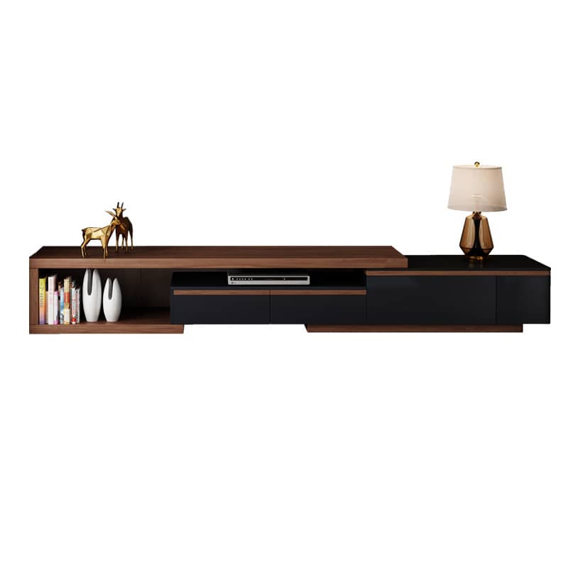 Stylish Brown-Black TV Cabinet for Modern Living Rooms hjl-1214