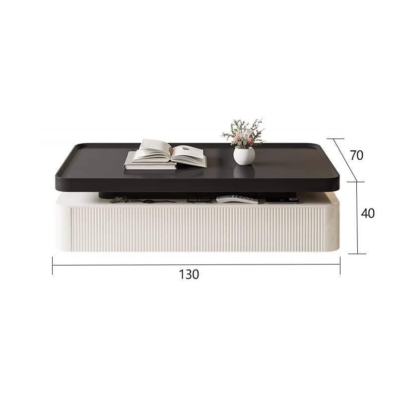 Stylish Rectangular Wooden Coffee Table in Black & White for Modern Living Spaces hjl-1222