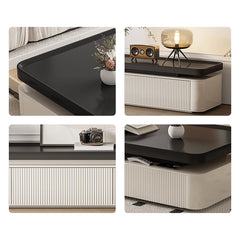 Stylish Rectangular Wooden Coffee Table in Black & White for Modern Living Spaces hjl-1222