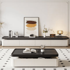 Stylish Rectangular Wooden Coffee Table in Black & White for Modern Living Spaces hjl-1222