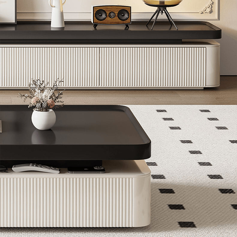 Stylish Rectangular Wooden Coffee Table in Black & White for Modern Living Spaces hjl-1222