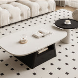 Modern Oval Pine Wood Coffee Table & Side Table with Storage - Stylish & Elegant Design for Your Living Room hjl-1232