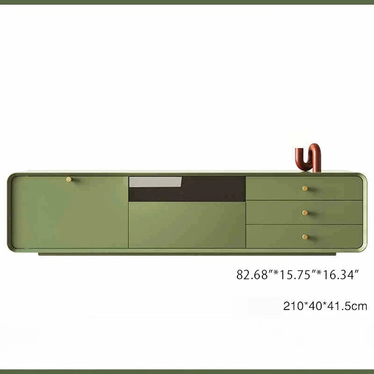 Modern Minimalist TV Cabinet in Stylish Green with Storage Drawers - Perfect for Contemporary Living Rooms hko-4607
