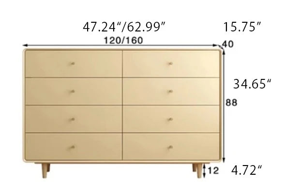 Modern Minimalist Bedroom Cabinet - Elegant Density Board Storage Chest with 8 Drawers for Stylish Organization hko-4608