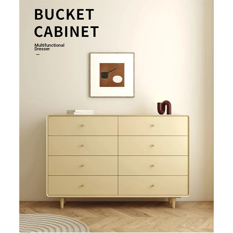 Modern Minimalist Bedroom Cabinet - Elegant Density Board Storage Chest with 8 Drawers for Stylish Organization hko-4608
