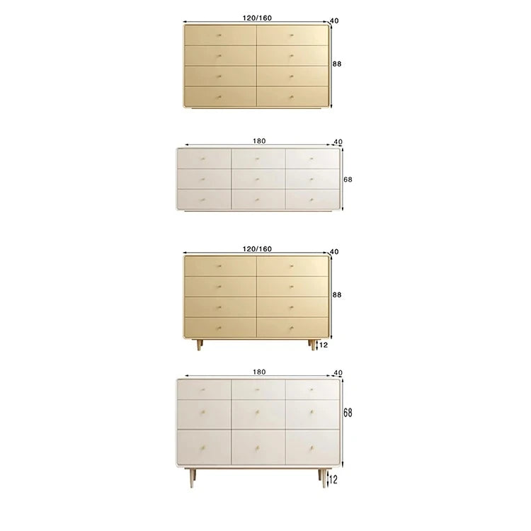 Modern Minimalist Bedroom Cabinet - Elegant Density Board Storage Chest with 8 Drawers for Stylish Organization hko-4608