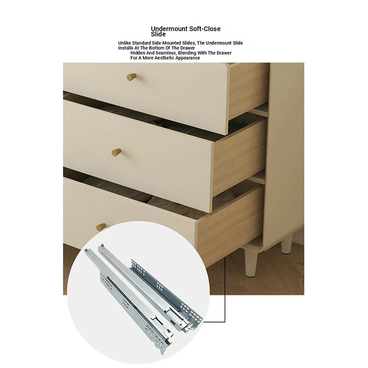 Modern Minimalist Bedroom Cabinet - Elegant Density Board Storage Chest with 8 Drawers for Stylish Organization hko-4608