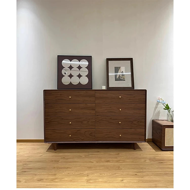 Modern Minimalist Bedroom Cabinet - Elegant Density Board Storage Chest with 8 Drawers for Stylish Organization hko-4608