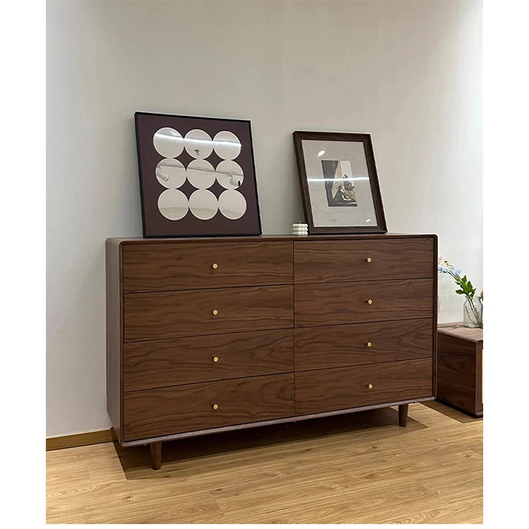 Modern Minimalist Bedroom Cabinet - Elegant Density Board Storage Chest with 8 Drawers for Stylish Organization hko-4608
